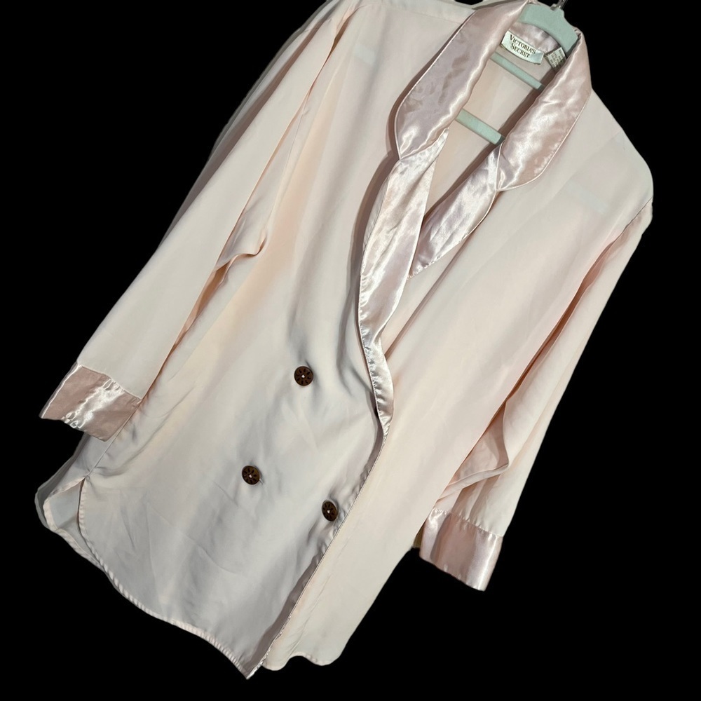 Victorias Secret vintage sz small gold label pink satin sleep shirt